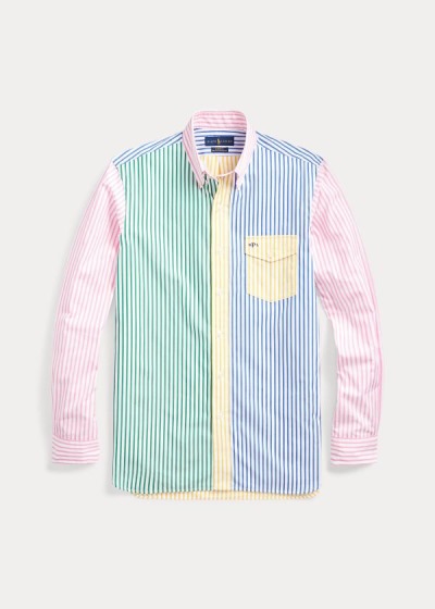 Men's Polo Ralph Lauren Striped Poplin Fun Shirts | 948570DCS